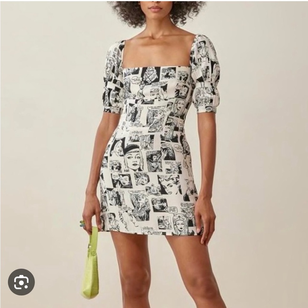 Reformation Comic Print Dress